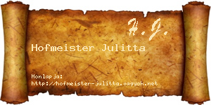 Hofmeister Julitta névjegykártya